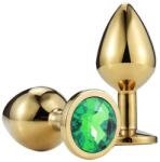 Guilty Toys Anal Plug Metallic Buttplug, Medium, Gold/Dark Green