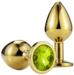 Guilty Toys Anal Plug Metallic Buttplug, Medium, Gold/Light Green