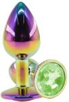 Guilty Toys Metal Anal Plug, Small, Multicolor, Light Green Crystal