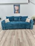 MobAmbient Canapea extensibilă albastră cu material plușat - model COZY Canapea