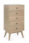 Bizzotto Comoda 5 sertare lemn natur Alannis 48x35x99 cm (0745834) Comoda