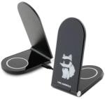 KARL LAGERFELD Choupette MagSafe vezeték nélküli töltő 15W, összecsukható 2 az 1-ben - fekete