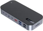 Choetech HUB Choetech M52 USB-C - USB-C PD/USB-C/USB-A/HDMI/VGA/DP/SD/TF/RJ45/AUX - szürke