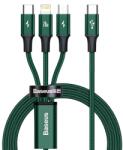 Baseus Micro USB Type-C - Lightning/ USB Type-C/ Micro USB kábel 1.5m zöld Baseus Rapid 3in1 (CAMLT-SC06)