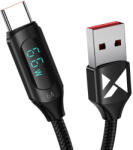 Wozinsky WUACC1 USB A - USB C kábel kijelzővel 66W 6A 1m fekete