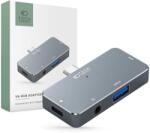 Tech-Protect HUB Tech-Protect V6 4in1 USB-C - USB-A 3.0 / USB-C PD100W / HDMI / mini jack 3.5mm - szürke