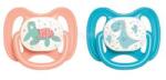 SOLMAZER IRIS teknős vagy dinoszaurusz mintás cumi 0-6 hónapos babáknak, rószaszín vagy kék színű (161010-000) (161010-000)