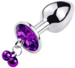 Passion Labs Dop Anal Metalic cu Clopotei Ring My Bells Small, Argintiu/Mov, 7 cm, Passion Labs