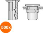 Bralo Set 500 x Piulite-nit Semihexagonale Cap Tesit Inox-M 5 x 12 (COR-500xBR.333205007S)