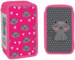 S-Cool Penar cu accesorii S. Cool - Kitty, cu 3 fermoare, 38 piese (SC2456) Penar