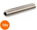 Schaefer-Peters Set 10 x Stift Filetat Locas Inbus Cap Plat 913 Inox A2 -M8 x 60 (COR-10x09132860S)