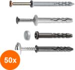 Ranit Set 50 x Fixare Spitz-Diblu Guler Marit 6x45 + Surub + Capac Protectie-Otel Inoxidabil A2 (COR-50xAA.09206045S)
