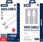 JELLICO Cablu date Type C la Type C , USB-C - USB-C PD 100W 1M White (6974929204969)