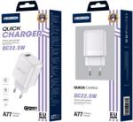 Jellico Incarcator cu cablu Type C PD 22.5W, A77 , White QC3.0 (D6884)