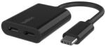 Belkin ROCKSTAR Dual USB-C Audio + Charge Adapter - Black (F7U081btBLK)