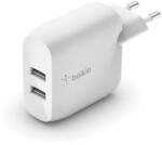 Belkin BOOST CHARGE 24w 12w X2 USB-A, Dual Wall Charger - White (WCB002vfWH)