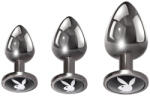 Playboy - anál plug szett - 3 részes (ezüst) (844477022253)