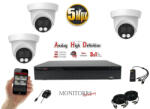 Monitorrs Security - AHD dóm kamerarendszer 3 kamerával 5 Mpix - 6197K3