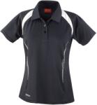 SPIRO Tricou polo sport pentru femei Team Spirit - Neagră / albă | XL (SPIRO-S177F-1000156452)