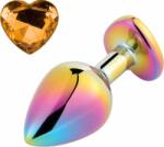 Guilty Toys Anal Plug Rainbow Buttplug Small, Heart Shape, Orange Crystal