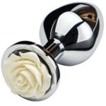 Guilty Toys Anal Plug Rose Pleasure Small, Silver/White