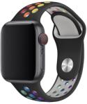 DEVIA Apple iWatch Devia Delux Sport 2 38/40/41mm Óraszíj - Fekete/Szivárvány