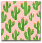  Festés számok szerint - Virágzó kaktuszok Méret: 30x30cm, Keretezés: Keret nélkül (csak a vászon)