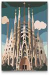  Festés számok szerint - Sagrada Familia közelről Méret: 20x30cm, Keretezés: Keret nélkül (csak a vászon)