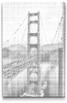  PontPöttyöző - Golden gate közelről Méret: 20x30cm, Keretezés: Műanyagtáblával, Szín: Piros