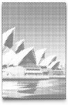  PontPöttyöző - Sydney Opera House közelről Méret: 20x30cm, Keretezés: Kartonlemezen, Szín: Piros