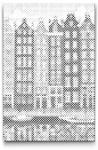  PontPöttyöző - Házak Amszterdamban Méret: 20x30cm, Keretezés: Keret nélkül (csak a vászon), Szín: Zöld