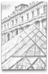  PontPöttyöző - Louvre múzeum közelről Méret: 40x60cm, Keretezés: Műanyagtáblával, Szín: Kék