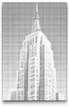  PontPöttyöző - Empire State Building közelről Méret: 20x30cm, Keretezés: Keret nélkül (csak a vászon), Szín: Kék