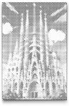  PontPöttyöző - Sagrada Familia közelről Méret: 20x30cm, Keretezés: Kartonlemezen, Szín: Kék