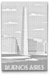  PontPöttyöző - Buenos Aires, Argentina Méret: 40x60cm, Keretezés: Kartonlemezen, Szín: Fekete