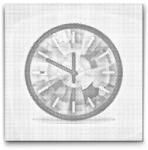  PontPöttyöző - Szivárványos óra Méret: 50x50cm, Keretezés: Kartonlemezen, Szín: Fekete