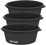 KOTARBAU Tavă de zidărie rotundă neagră pentru mortar 11 l set de 3 buc (ZSY3103)