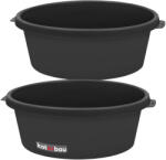 KOTARBAU Tavă de zidărie rotundă neagră pentru mortar 11 l set de 2 buc (ZSY3101)