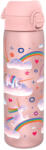 ION8 I8RF500PPUNIRAIN Slim kulacs gyerekeknek, recyclon, 500 ml, Unicorn Rainbows (I8RF500PPUNIRAIN)
