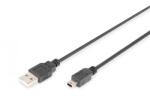 ASSMANN DB-300130-010-S cabluri USB USB 2.0 1 m USB A Mini-USB B 0, 48 Gbit/s Negru (DB-300130-010-S)