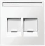Schneider Electric Schneider Merten fedlap, 2xRJ45 moduláris betétekhez, feliratozható, polárfehér (System-M) (MTN4564-0319)