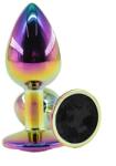 Guilty Toys Dop Anal Metalic, Large, Multicolor, Piatra Negru, Guilty Toys