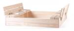 Woodyland Groapă de nisip din lemn cu capac, cu 2 bănci, natural (OLP102110305)