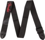 Fender Black Poly Strap Red Fender Logo gitárpánt - hangszeraruhaz
