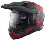 NOS NS-9 Matt Zöld/Piros Cross Motoros Bukósisak