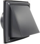 Dalap GM 102 BKND rozsdamentes acél szellőzőrács, fedél, visszacsapó szelep, karima, fekete, Ø 100 m (99339)