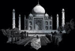  Képkarcoló készlet karctűvel, felnőtteknek - 28x36 cm - Ezüst - Taj Mahal