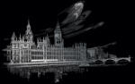  Képkarcoló készlet karctűvel, felnőtteknek - 28x36 cm - Ezüst - London: Big Ben és a Parlament