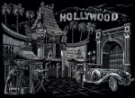  Képkarcoló készlet karctűvel, felnőtteknek - 28x36 cm - Ezüst - Hollywood