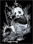 Képkarcoló készlet karctűvel - 20x25 cm - Ezüst - Panda